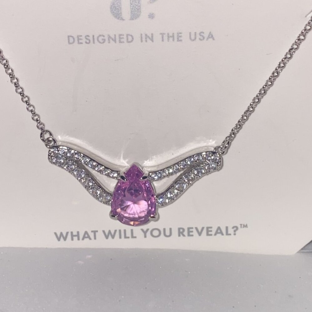 Bomb party Poised Perfect Necklace Orchid Purple Chalcedony 18" w/ 2.5" extender